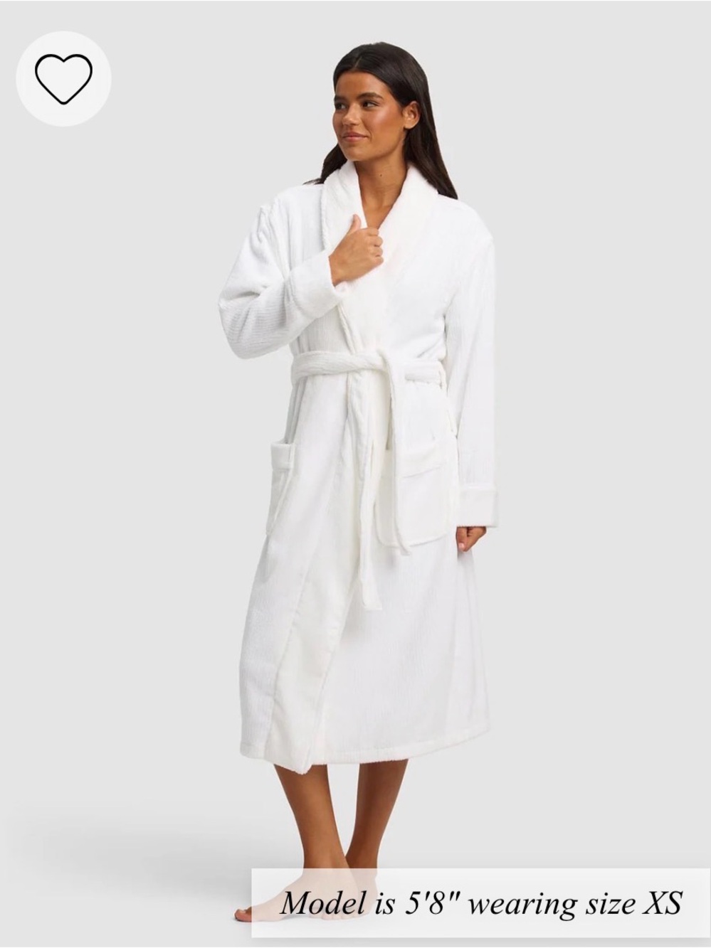 Cozy Earth White Terry Ribbed Bath Robe - Unisex Large